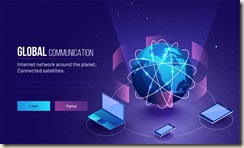 Global network or Communication concept based responsive landing page design with 3D illustration of earth planet connected with three digital device.